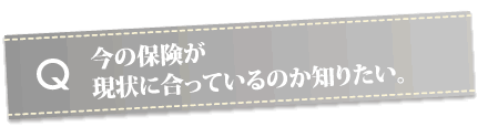 今の保険が現状に合っているのか知りたい。